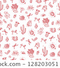 Seamless pattern with cowboy design elements 128203051