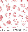 Seamless pattern with cowboy design elements 128203052