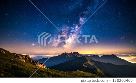 Fantastic starry night sky 128203403