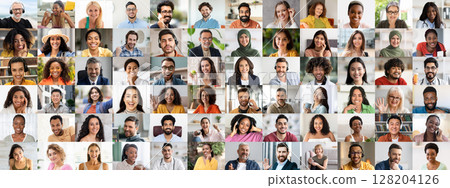 Smiling individuals from various backgrounds come together in a joyful collage, celebrating diversity in their expressions and styles. This vibrant collection captures the essence of community. Smiling individuals from various backgrounds come together in a joyful collage, celebrating diversity in their expressions and styles. This vibrant collection captures the essence of community. 128204126