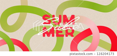 Summer horizontal abstract background with gradient and texture, hand drawn lines. Modern minimalist design template for sales, horizontal poster, header, cover. Vector illustration Summer horizontal abstract background with gradient and texture, hand drawn lines. Modern minimalist design template for sales, horizontal poster, header, cover. Vector illustration 128204173