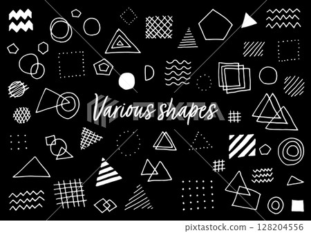 Geometric analogue material drawn by hand using a pen Geometric analogue material drawn by hand using a pen 128204556