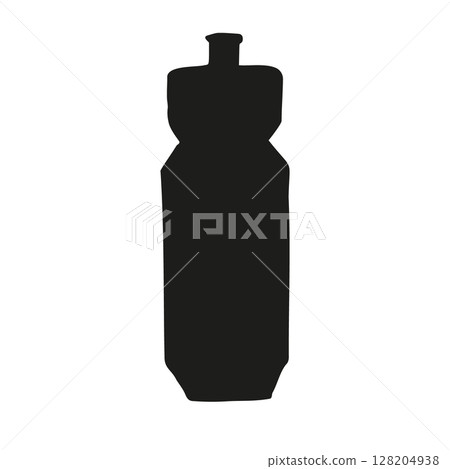 Vector hand drawn take away bottle silhouette Vector hand drawn take away bottle silhouette 128204938