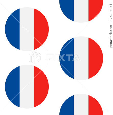 Vector seamless pattern of flat round France flag 128204951