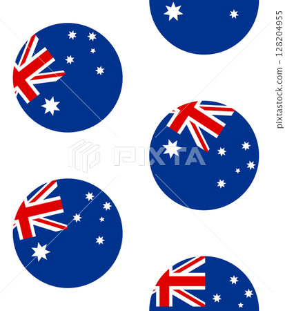Vector seamless pattern of round Australian flag 128204955
