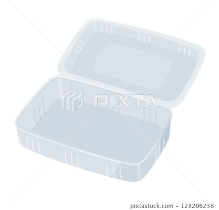 帶蓋的透明方形塑膠食品容器插圖 帶蓋的透明方形塑膠食品容器插圖 128206238