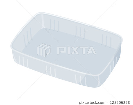 無蓋透明方形塑膠食品容器圖示 無蓋透明方形塑膠食品容器圖示 128206258