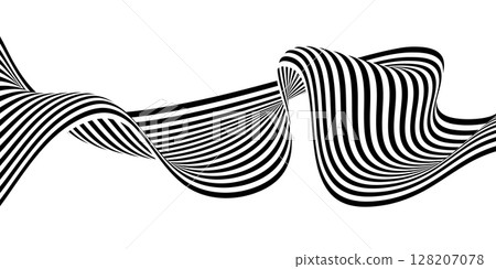Black and white wavy line pattern. Vector illustration Black and white wavy line pattern. Vector illustration 128207078