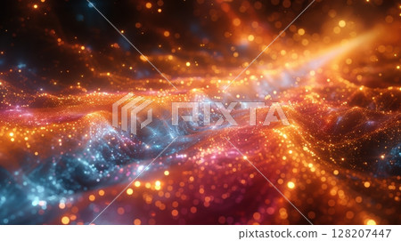Colorful Cosmic Waves of Light and Energy that radiate with vibrant and dynamic patterns 128207447