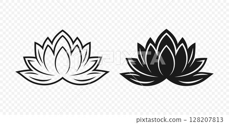 Flat Single Color Vector Lotus Flower Icon Set. Monochrome Floral Symbol. Lotus Silhouette Design for Yoga and Spa Logo. Botanical and Nature Emblem Set. Elegant Flower Clipart Flat Single Color Vector Lotus Flower Icon Set. Monochrome Floral Symbol. Lotus Silhouette Design for Yoga and Spa Logo. Botanical and Nature Emblem Set. Elegant Flower Clipart 128207813