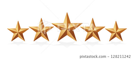 Five Star Rating Isolated on White Background Vector Illustration 128211242