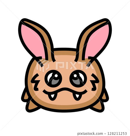 furry ears cute monster color icon vector illustration furry ears cute monster color icon vector illustration 128211253