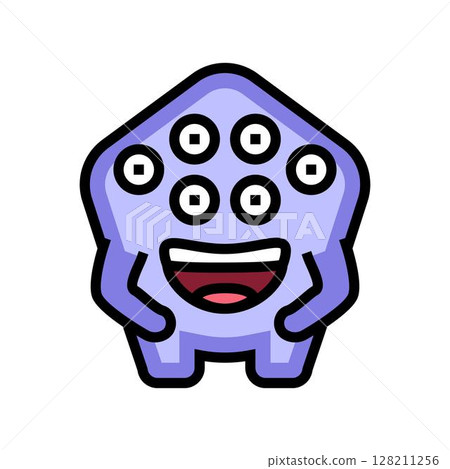 multiple eyes cute monster color icon vector illustration multiple eyes cute monster color icon vector illustration 128211256