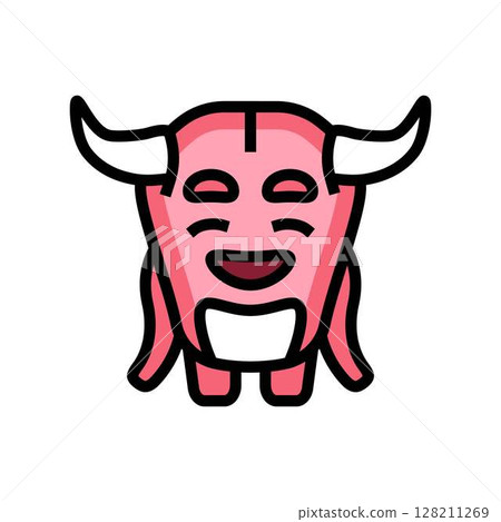 small horns cute monster color icon vector illustration small horns cute monster color icon vector illustration 128211269
