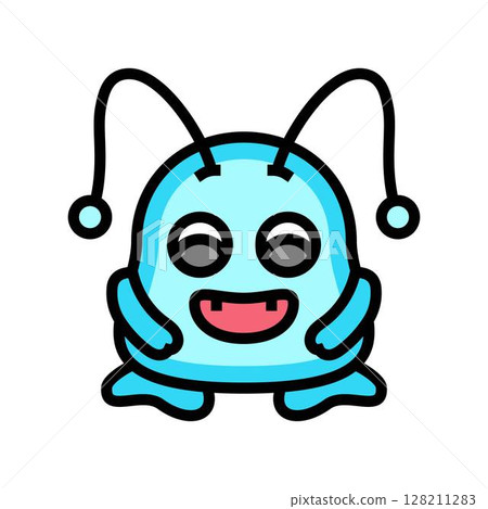 antennae cute monster color icon vector illustration antennae cute monster color icon vector illustration 128211283