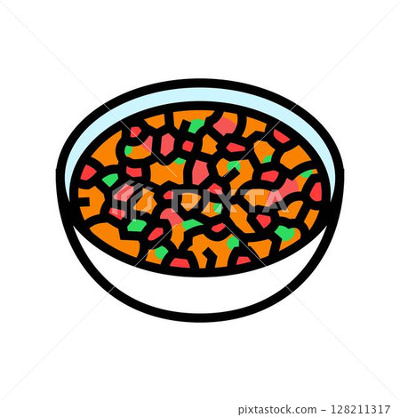 salsa condiment color icon vector illustration 128211317