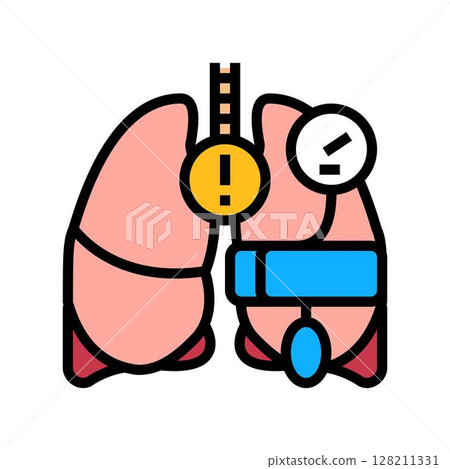 pulmonary hypertension cardiology disease color icon vector illustration pulmonary hypertension cardiology disease color icon vector illustration 128211331
