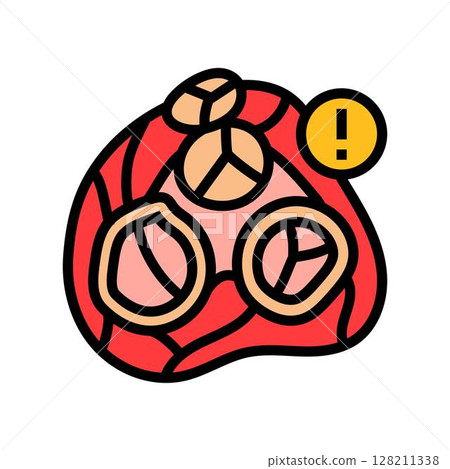 heart valve disease cardiology disease color icon vector illustration 128211338