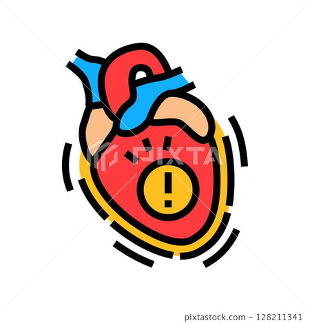 pericarditis cardiology disease color icon vector illustration pericarditis cardiology disease color icon vector illustration 128211341