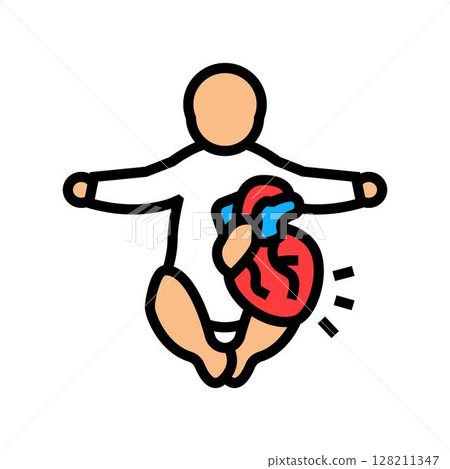 congenital heart disease cardiology color icon vector illustration congenital heart disease cardiology color icon vector illustration 128211347