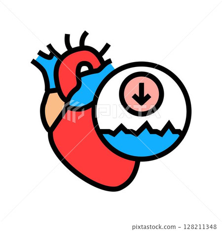bradycardia cardiology disease color icon vector illustration 128211348