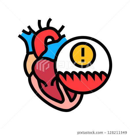 ventricular tachycardia cardiology color icon vector illustration 128211349