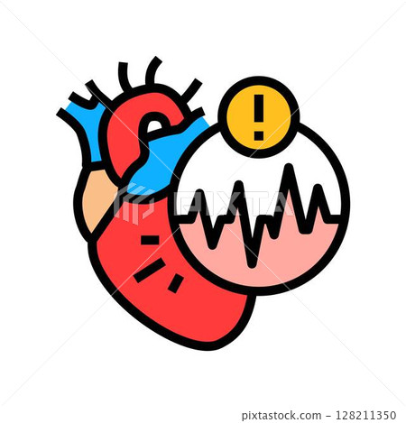 atrial fibrillation cardiology disease color icon vector illustration 128211350