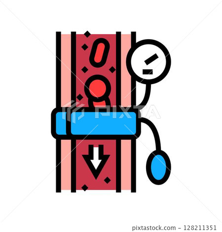 hypotension low blood pressure disease color icon vector illustration 128211351