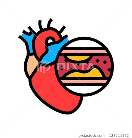 atherosclerosis cardiology disease color icon vector illustration 128211352