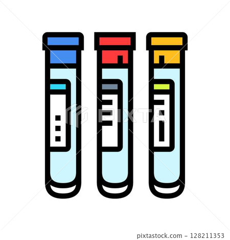 blood test vials cardiology accessories color icon vector illustration 128211353