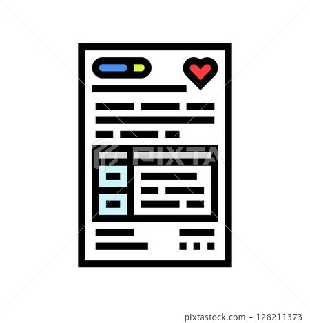 cardiology report cardiology accessories color icon vector illustration cardiology report cardiology accessories color icon vector illustration 128211373