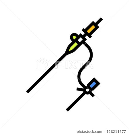 cardiac catheter cardiology accessories color icon vector illustration 128211377