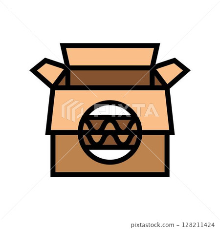 corrugated box cardboard packaging color icon vector illustration corrugated box cardboard packaging color icon vector illustration 128211424