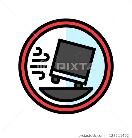 strong winds car driving obstacles color icon vector illustration 128211492