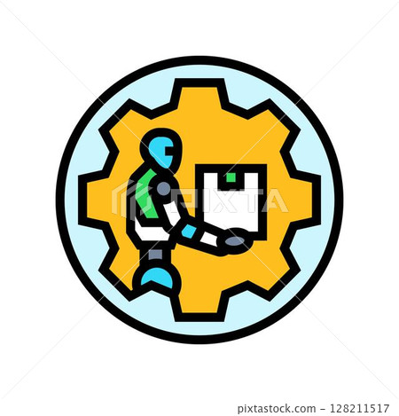 automation robot deep learning color icon vector illustration 128211517