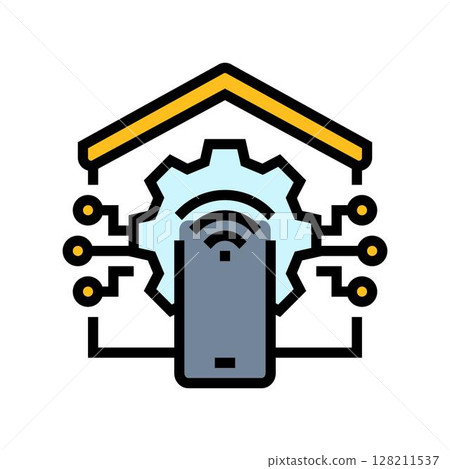 smart home automation ai integration color icon vector illustration 128211537