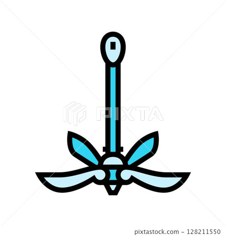 anchor kayak water trip tourism color icon vector illustration 128211550