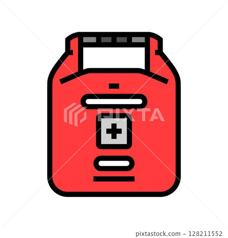 waterproof first aid kit color icon vector illustration 128211552