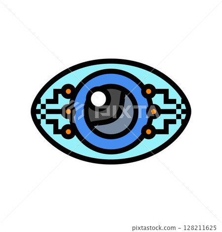 eye contact robot sensor social robotics color icon vector illustration 128211625