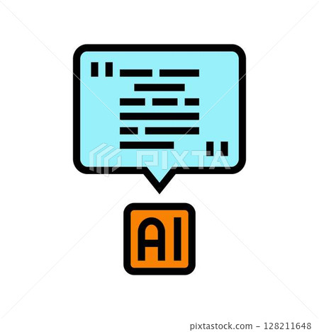 ai speech bubble social robotics color icon vector illustration ai speech bubble social robotics color icon vector illustration 128211648