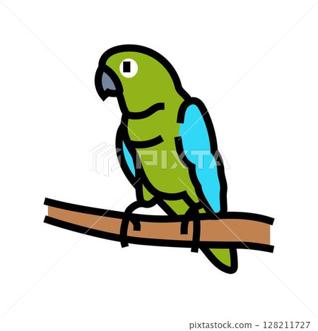 parrot perched branch color icon vector illustration parrot perched branch color icon vector illustration 128211727