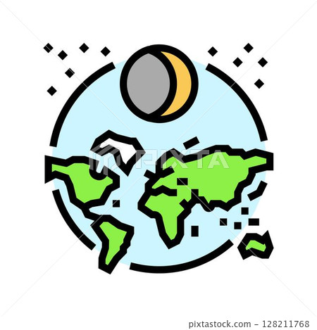 solar eclipse navigation geographical color icon vector illustration 128211768