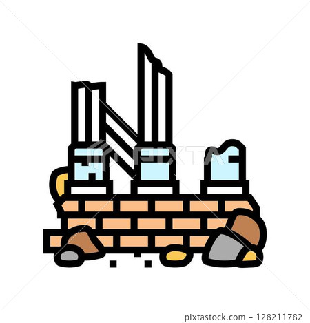ancient ruins geographical discoveries color icon vector illustration 128211782