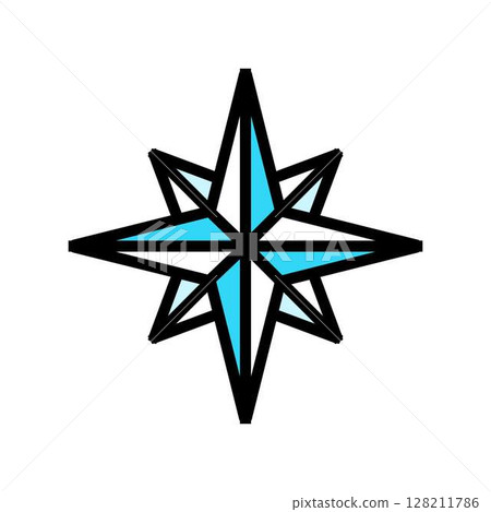 navigation star geographical discoveries color icon vector illustration 128211786