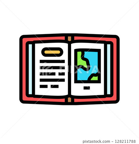 expedition journal geographical discoveries color icon vector illustration 128211788
