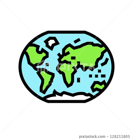 world map geographical discoveries color icon vector illustration 128211803
