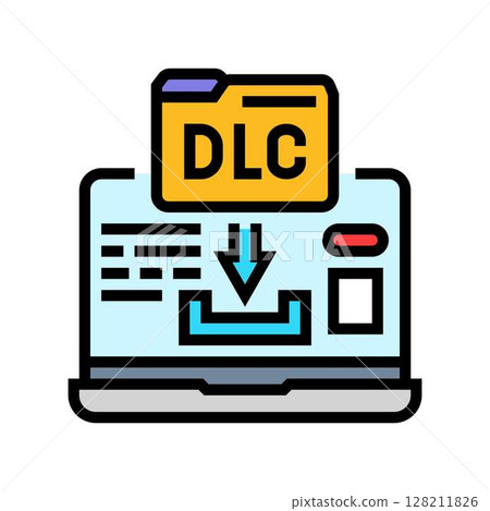 downloadable content education platform color icon vector illustration 128211826