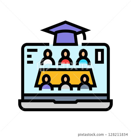 group project education platform color icon vector illustration 128211834