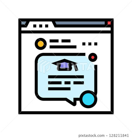 live chat bubble education platform color icon vector illustration live chat bubble education platform color icon vector illustration 128211841
