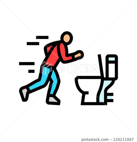 running toilet diarrhea color icon vector illustration running toilet diarrhea color icon vector illustration 128211887